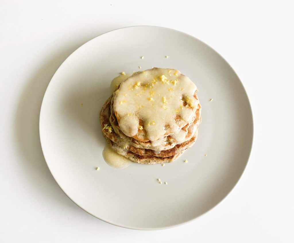 Vegan Lemon Poppy Seed Pancakes The Plant Based Palette   Lemon Popyseed Pancake Top Light 1024x847 